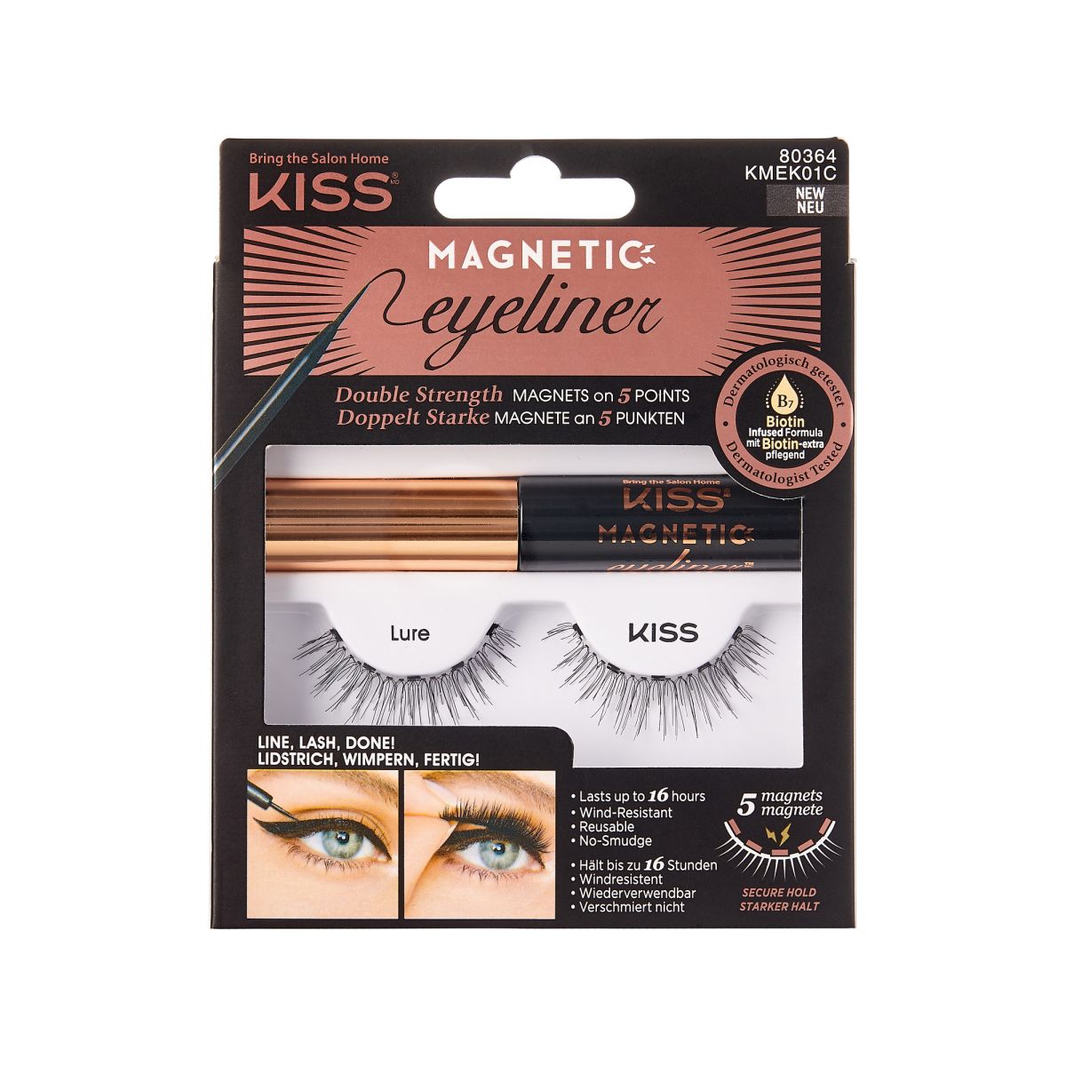 Kiss Lure zestaw: magnetyczne rzęsy, 1 para + eyeliner do magnetycznych rzęs, 1 szt.