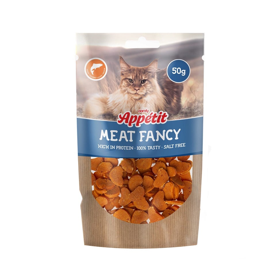 COMFY Appetit Maet Fancy Kąski Łososia 50 g wysokobiałkowy przysmak dla kotów