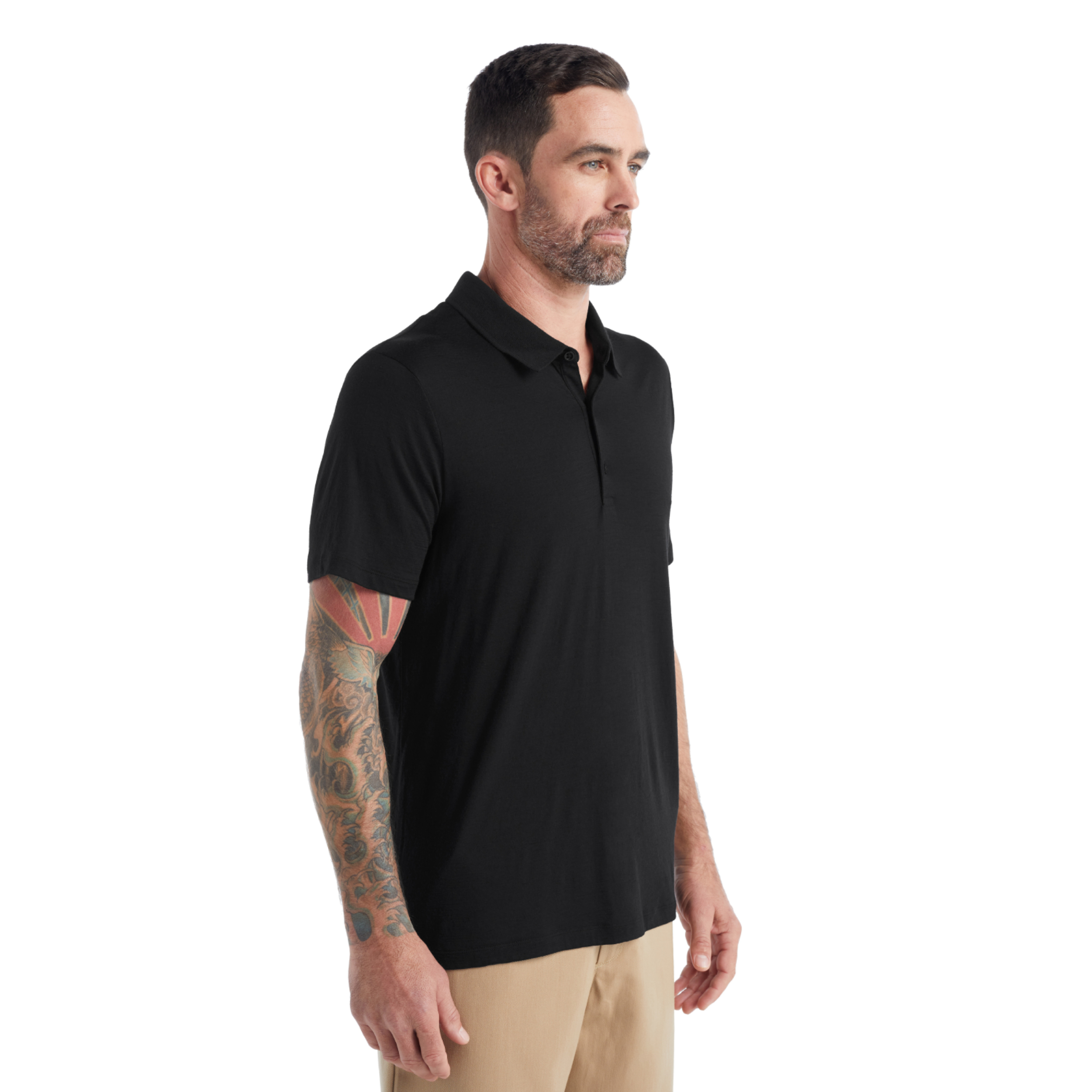 Męska koszulka Icebreaker Tech Lite II SS Polo black - XL