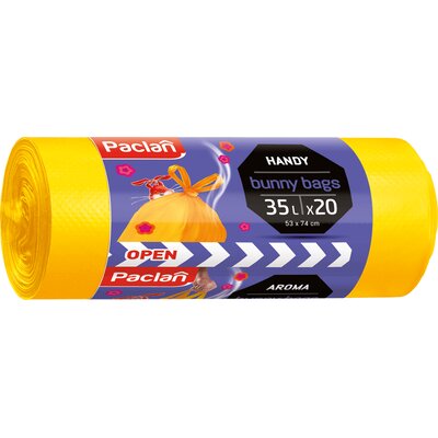 Worki na śmieci PACLAN Bunny Bags 35L (20 sztuk) Żółty