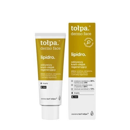 Tołpa Dermo Face Lipidro, krem-olejek regenerujący na noc, 40 ml