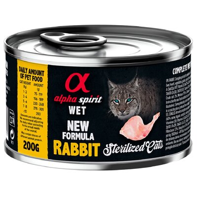 Karma dla kota ALPHA SPIRIT Sterilised Cats Rabbit 200 g