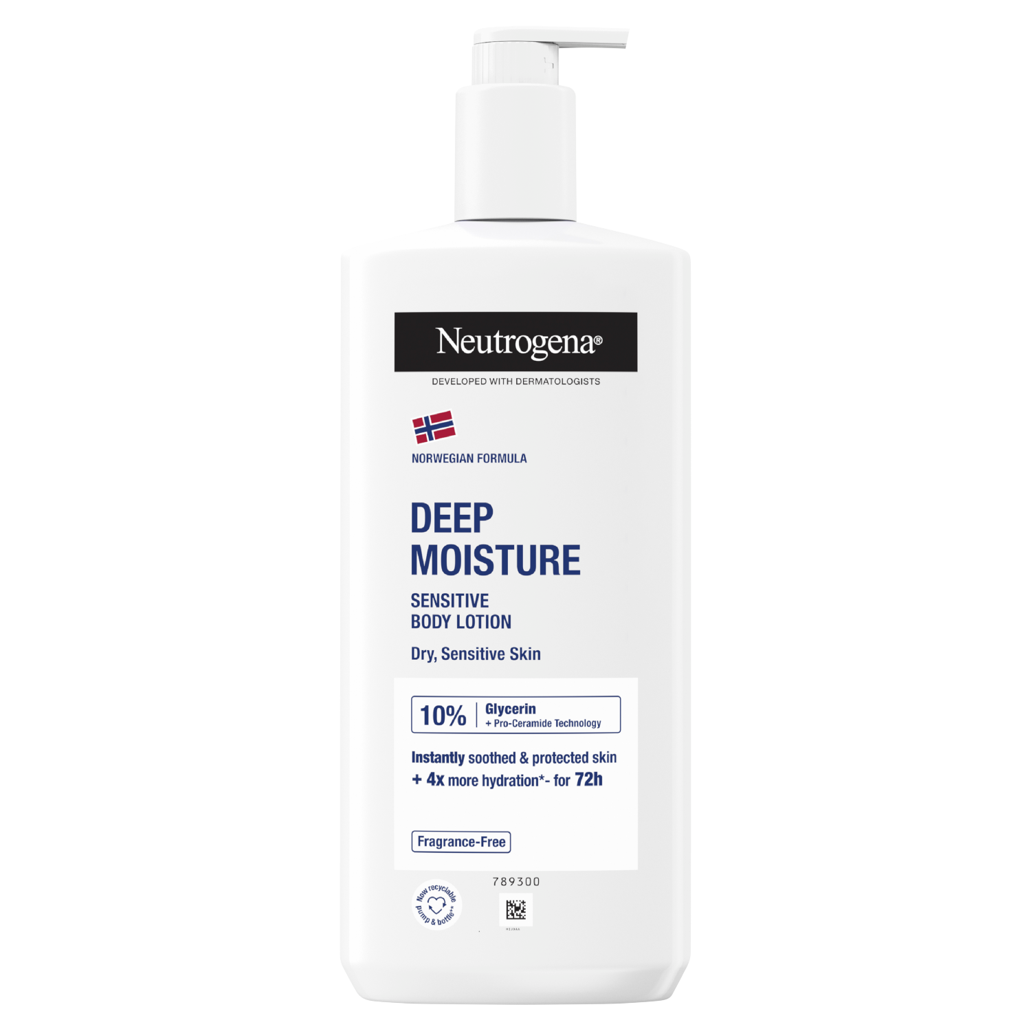 Neutrogena Deep Moisture Sensitive głęboko nawilżająca emulsja do skóry suchej i wrażliwej, 400 ml