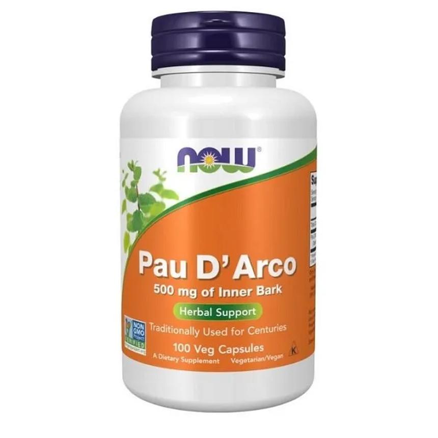 Now Foods suplement diety Pau D'Arco, 500 mg, 100 kaps./1 opak.
