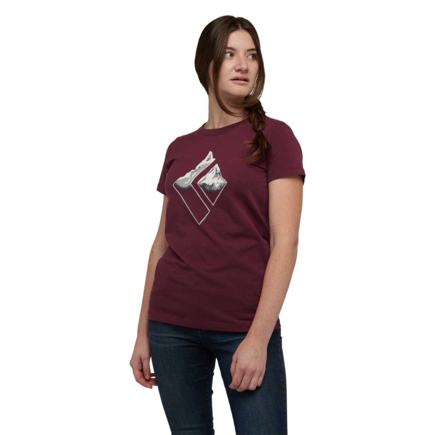 Damska koszulka Black Diamond Mountain Logo SS Tee blackberry - M