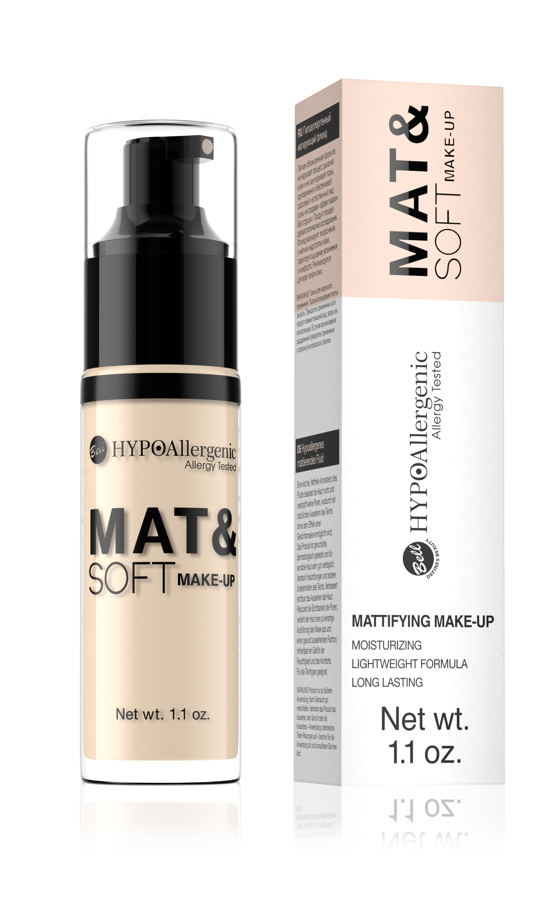 Bell HYPOAllergenic Mat & Soft matujący podkład do twarzy 02, 30 g