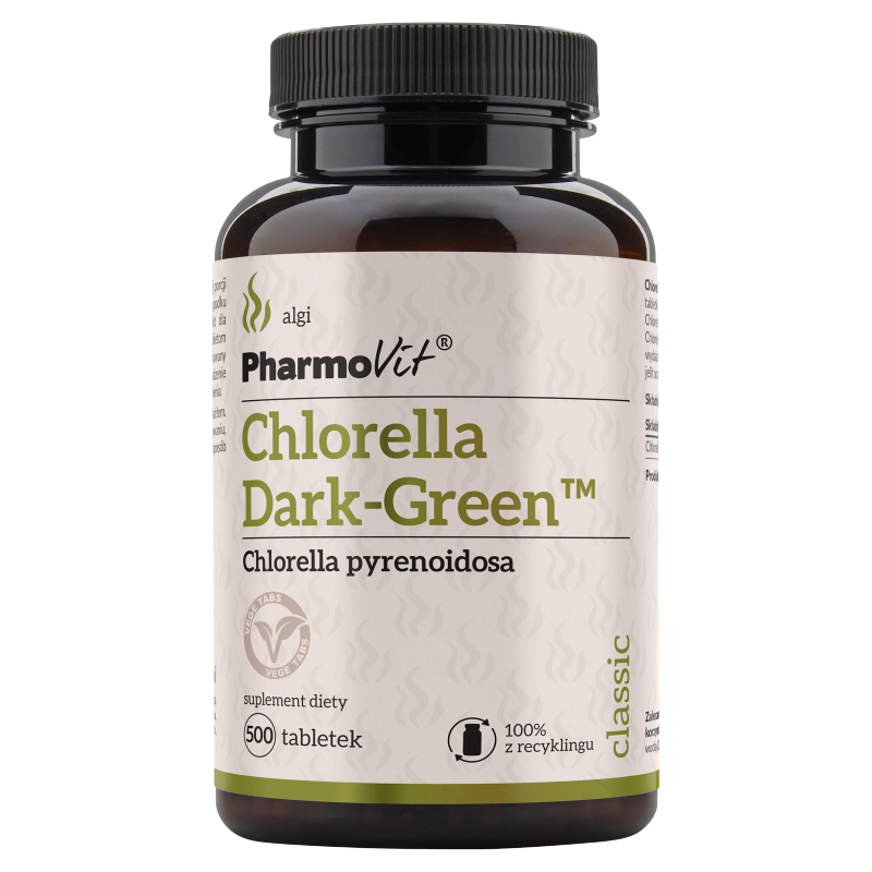 Chlorella Dark-Green Pharmovit, suplement diety, 500 tabletek