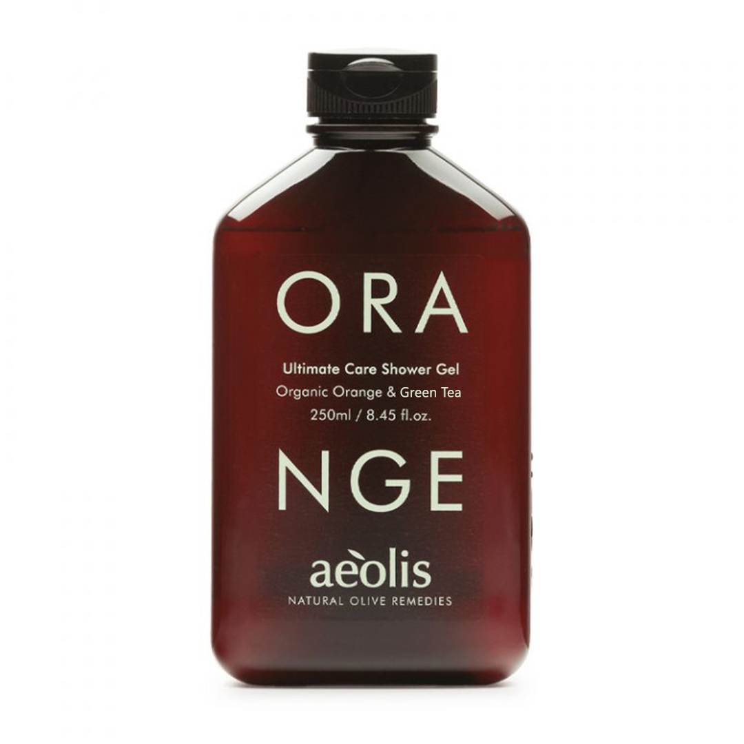 Aeolis Orange & Green Tea żel pod prysznic z organiczną oliwą z oliwek, pomarańczą i zieloną herbatą, 250 ml