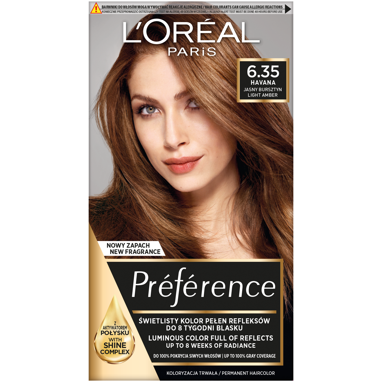 L'Oréal Paris Récital Préférence farba do włosów 6.35 jasny bursztyn, 1 opak.