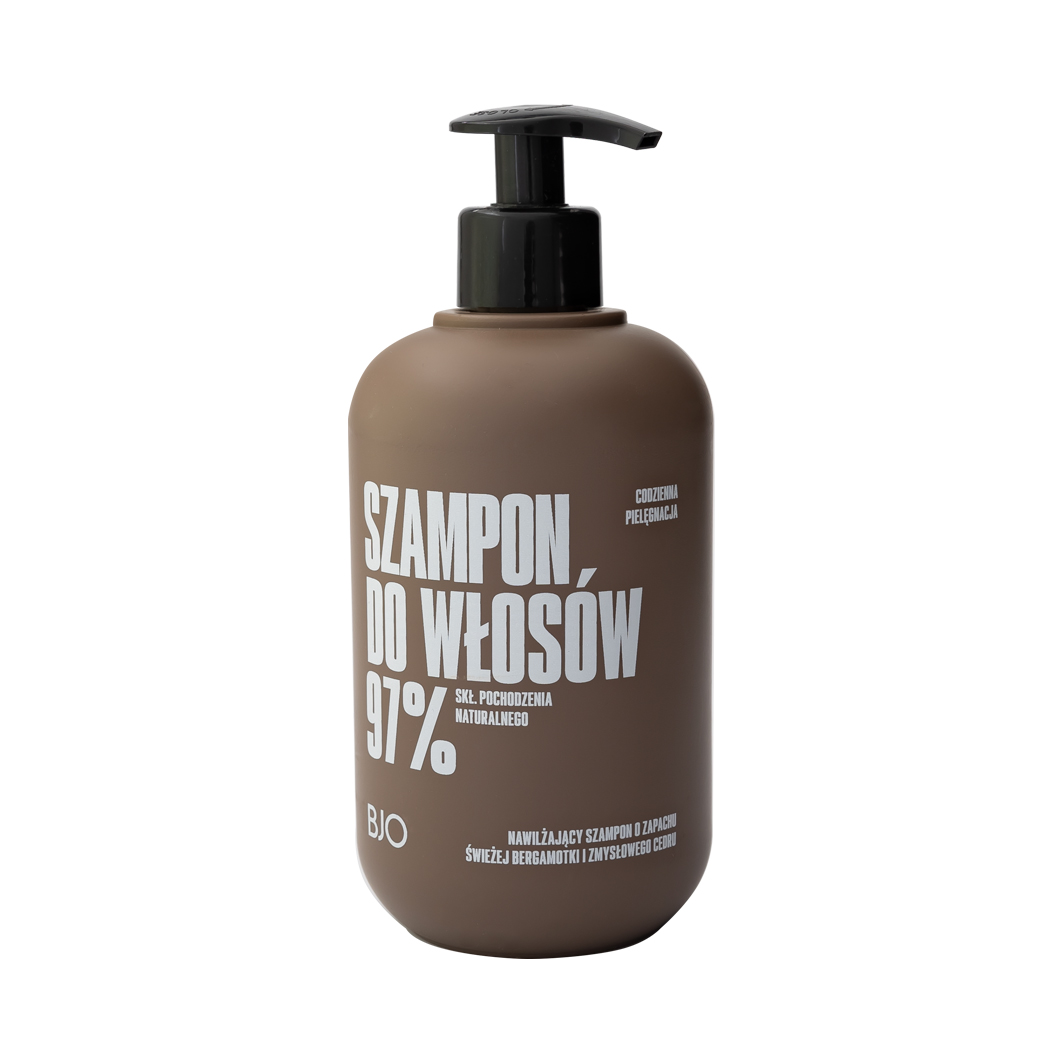 Bjo Bergamotka & Cedr nawilżający szampon do włosów o zapachu świeżej bergamotki i zmysłowego cedru, 500 ml