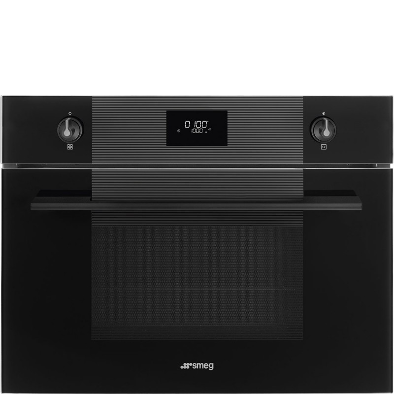 Smeg - Piekarnik elektryczny z funkcją mikrofali SF4101MCNO Linea Czarny