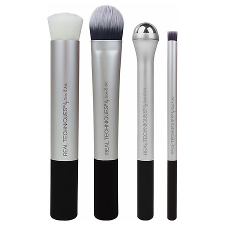 Real Techniques Prep and Prime zestaw: narzędzia przygotowujące twarz do aplikacji makijażu, 4 szt./1 opak.