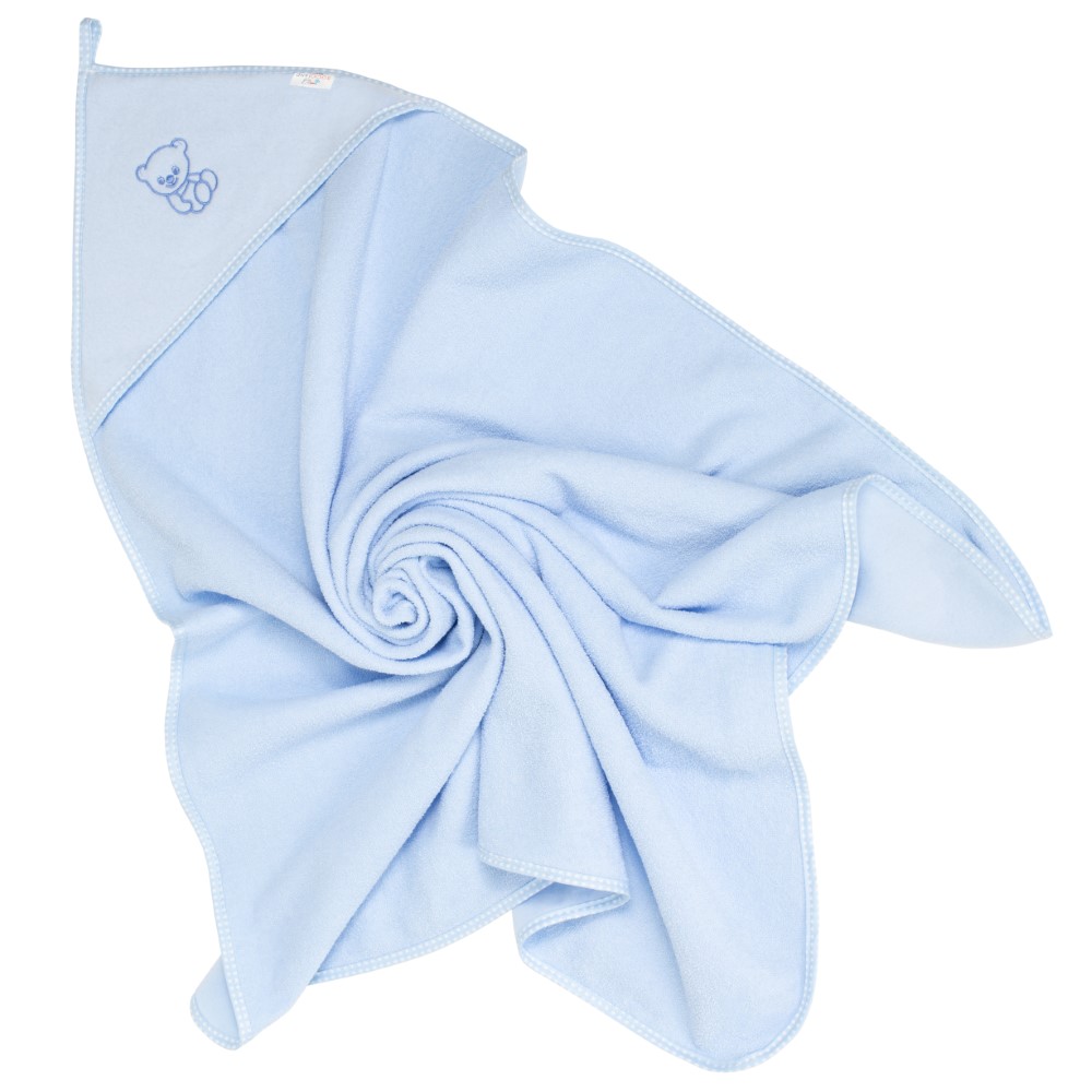 Bocioland okrycie kąpielowe ręcznik 80x80 cm niebieskie, 1 szt.