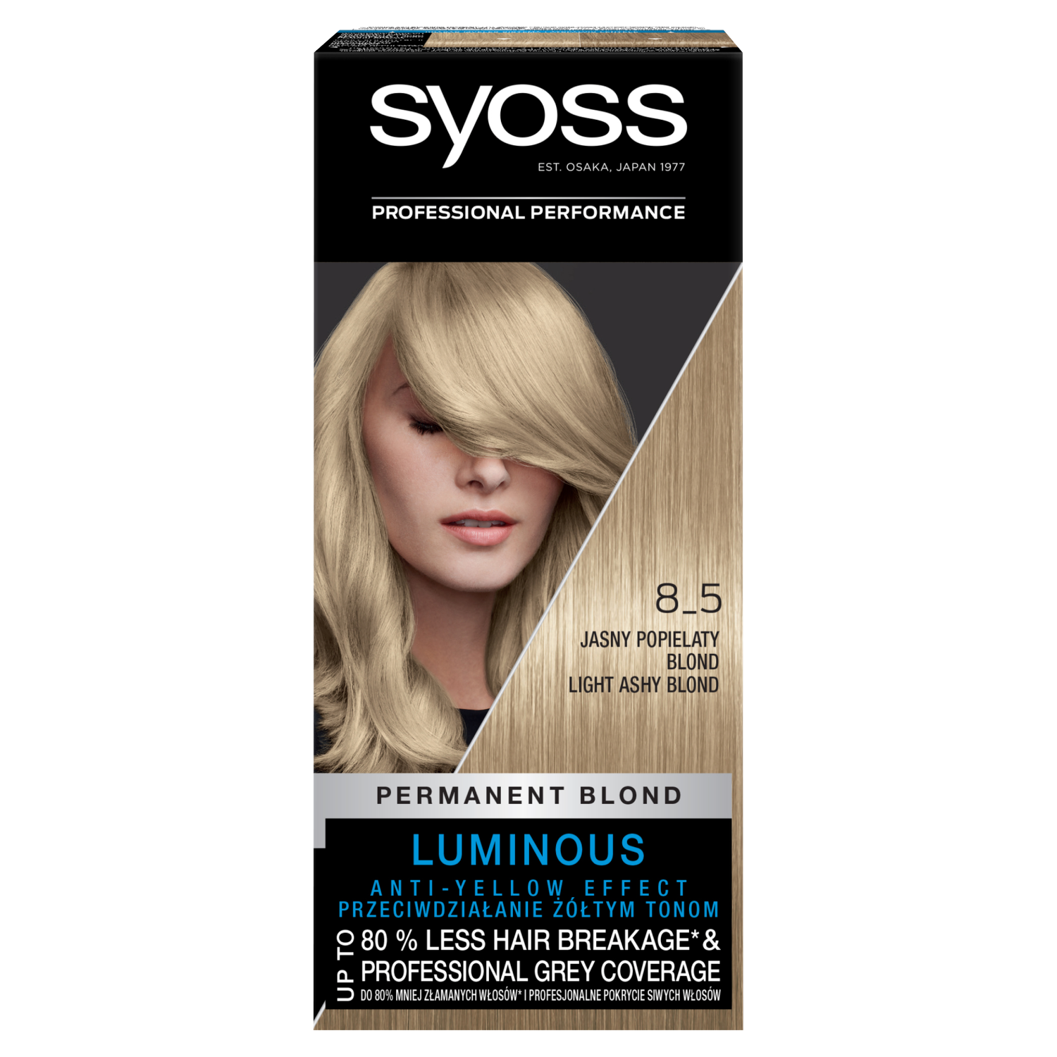 Syoss Permanent Coloration farba do włosów 8-5 jasny popielaty blond, 1 opak.