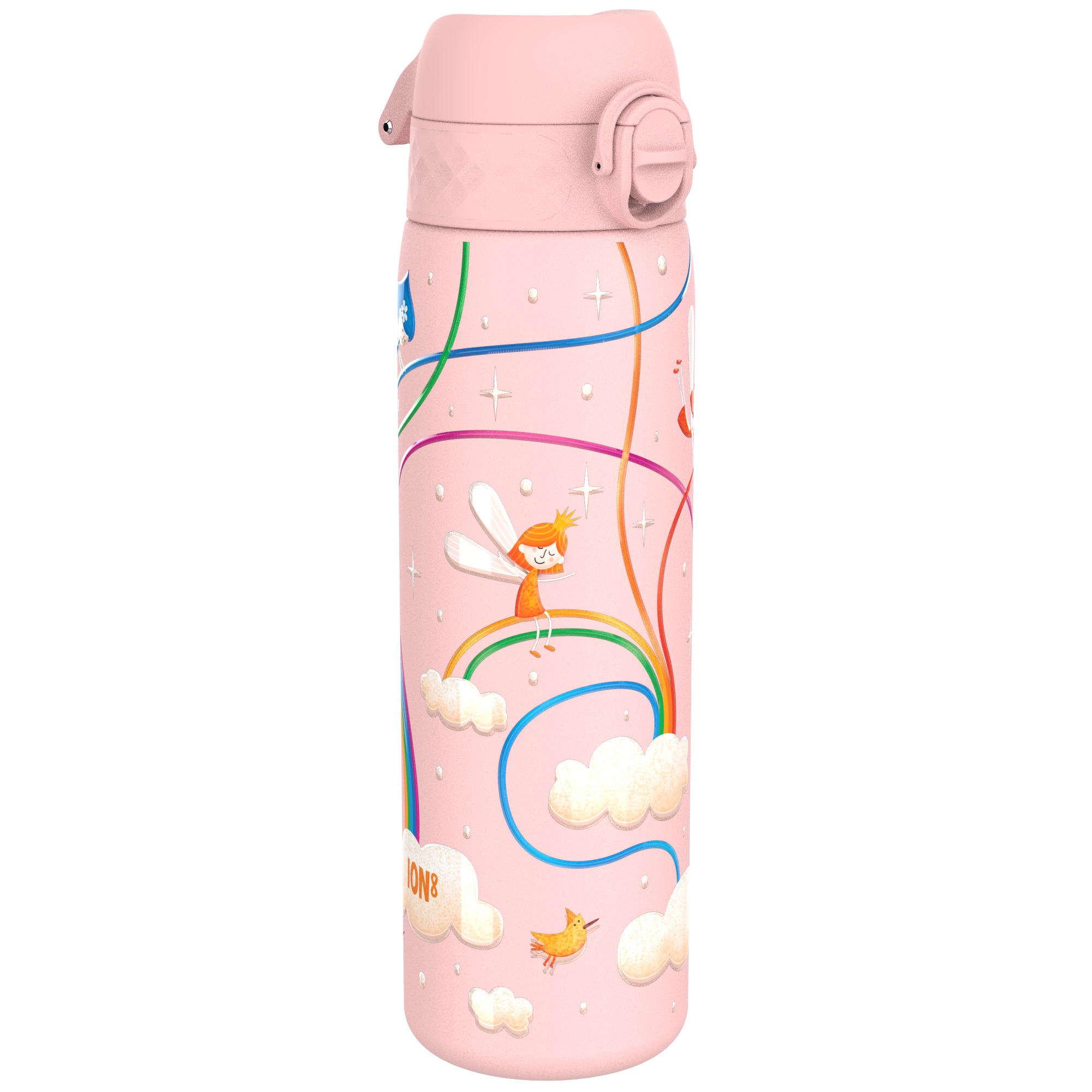Ion8 bidon stalowy z ustnikiem, Różowy Wróżki Czarodziejki, poj. 600 ml, 1 szt.