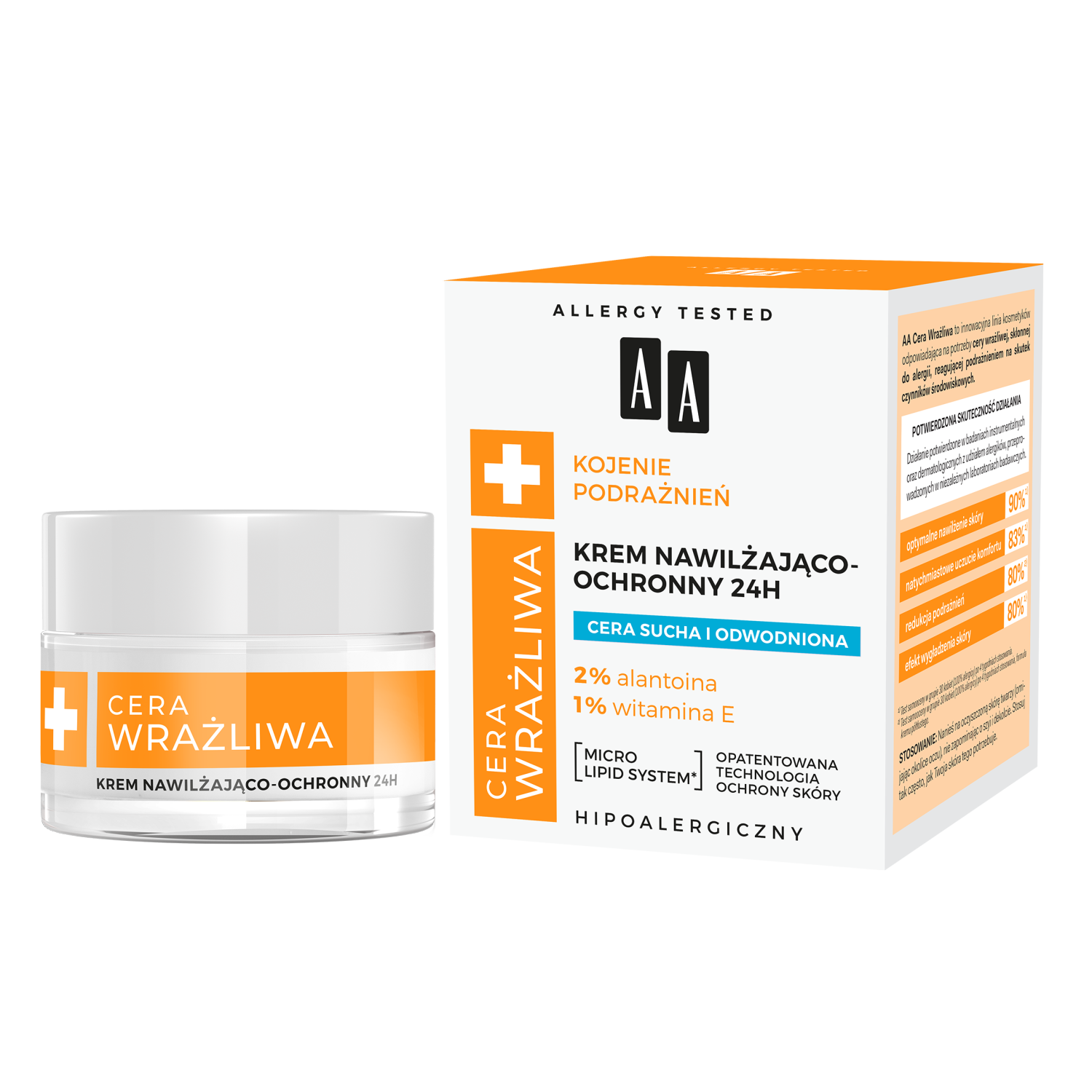 AA nawilżający krem do cery wrażliwej, 50 ml