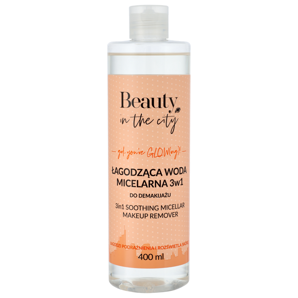 Beauty In The City łagodząca woda micelarna do demakijażu twarzy 3w1, 400 ml