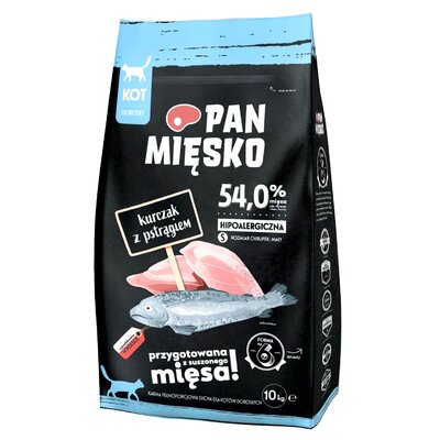 Karma dla kota PAN MIĘSKO Kurczak z pstrągiem S 10 kg