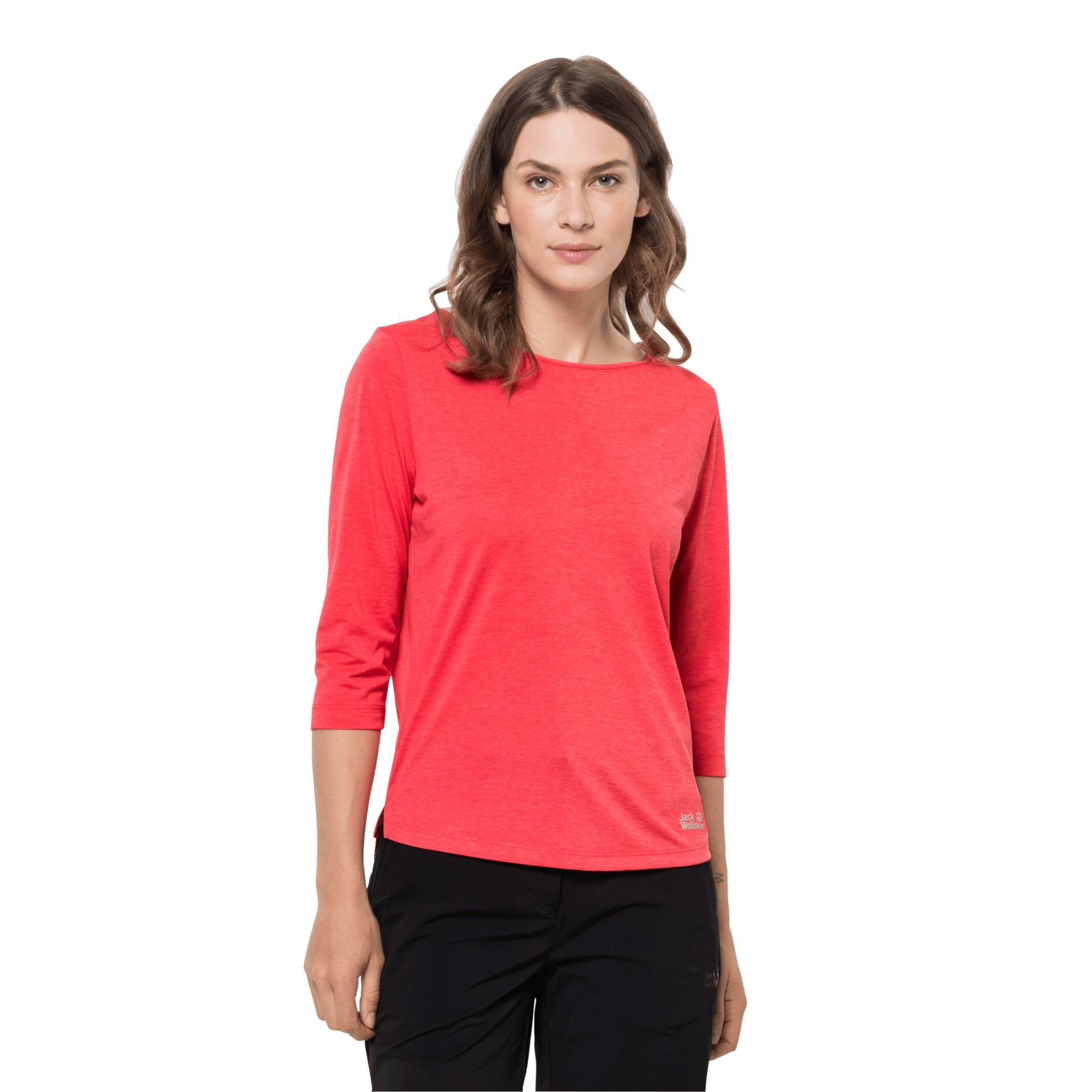 Koszulka damska PACK & GO 3/4 T W tulip red - XS