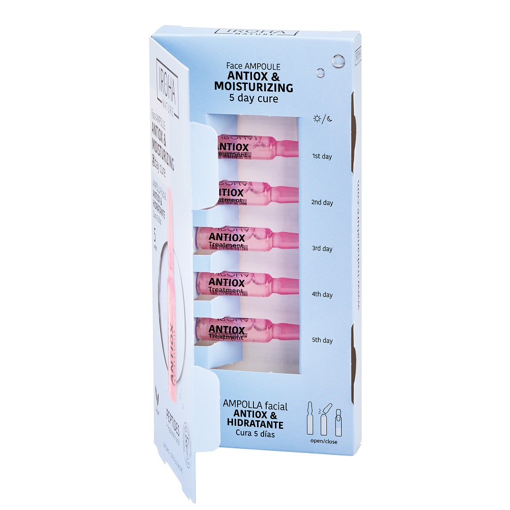 Iroha Nature Ampoules antyoksydacyjno-nawilżające ampułki do twarzy z peptydami, 5x1,5 ml