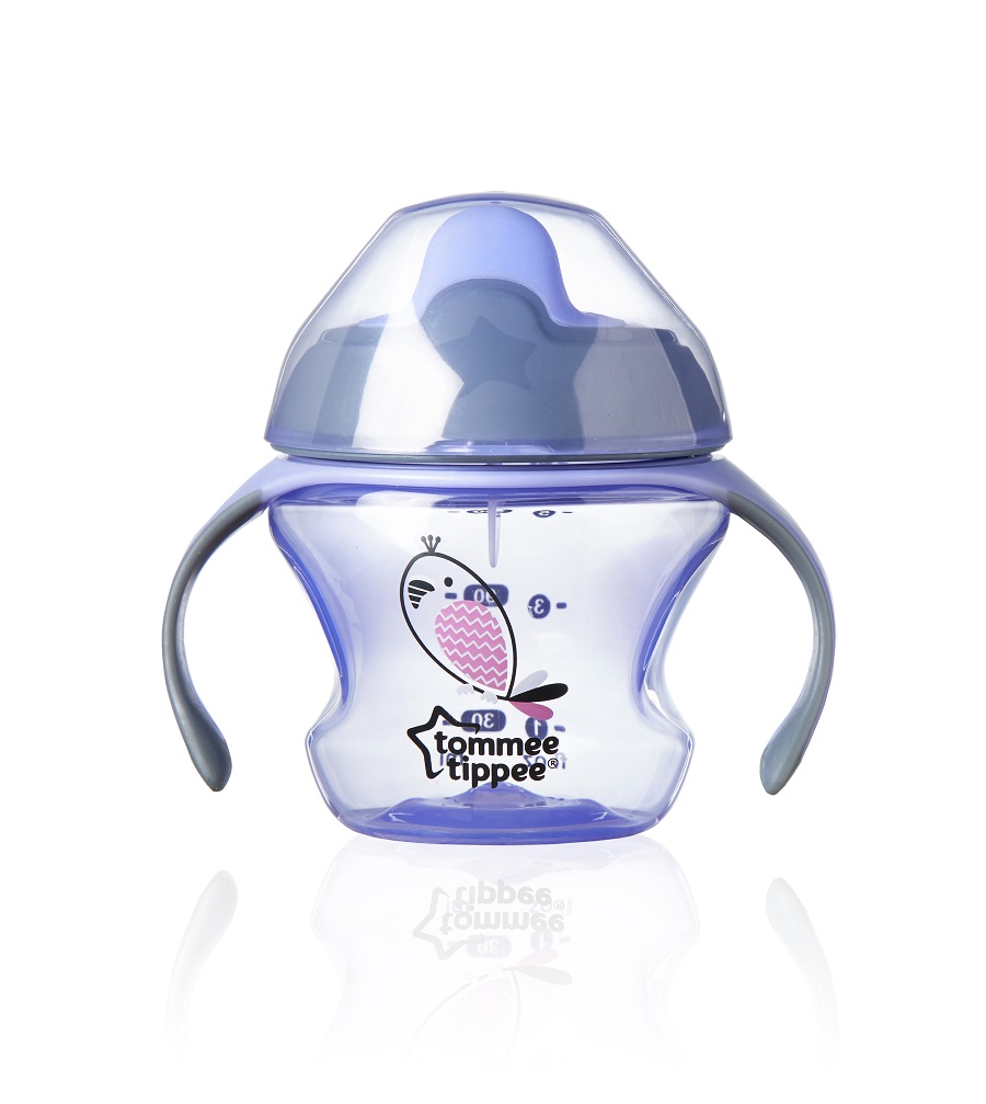 Tommee Tippee First Cup pierwszy kubek z uchwytami 4m+ Fioletowy, 150 ml