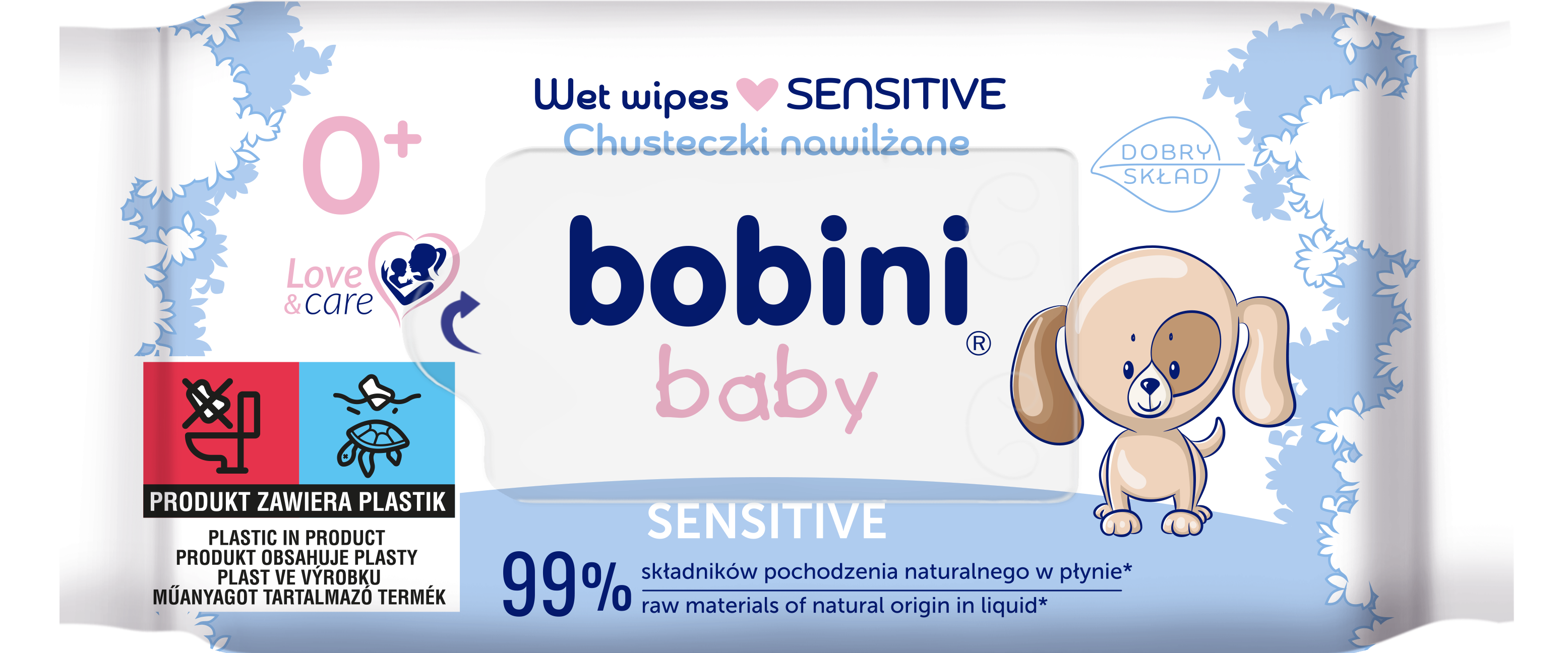 Bobini Baby chusteczki nawilżane dla niemowląt, 60 szt./1 opak.