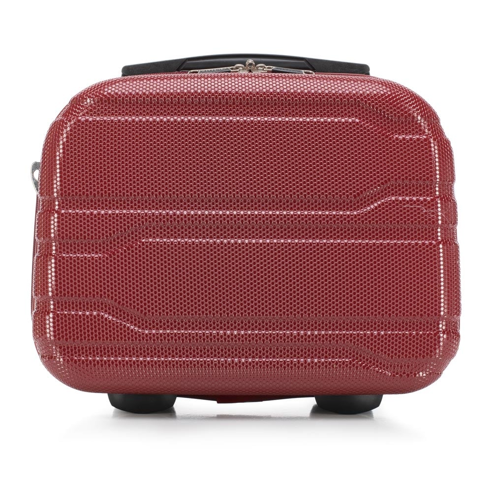 Kosmetyczka podróżna z polikarbonu tłoczona czerwona