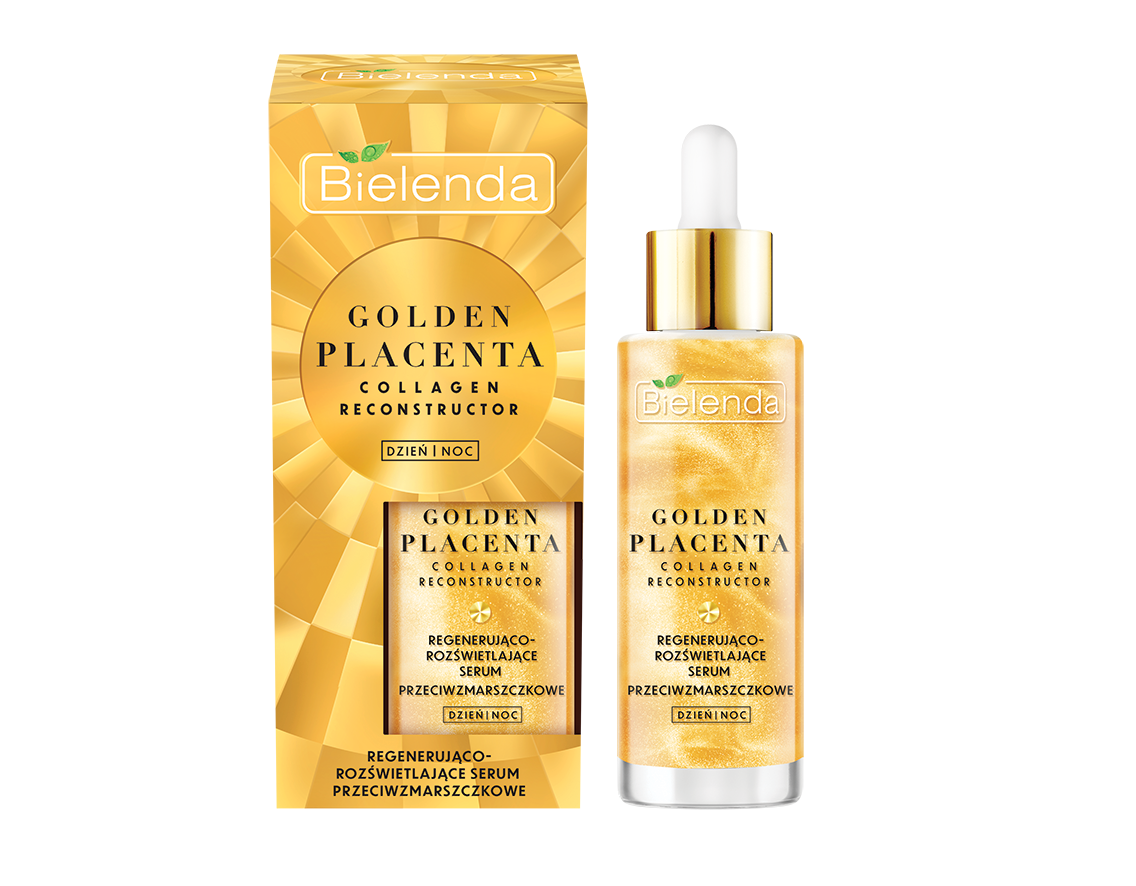 Bielenda Golden Placenta Collagen Reconstructor regenerująco-rozświetlające serum przeciwzmarszczkowe, 30 g