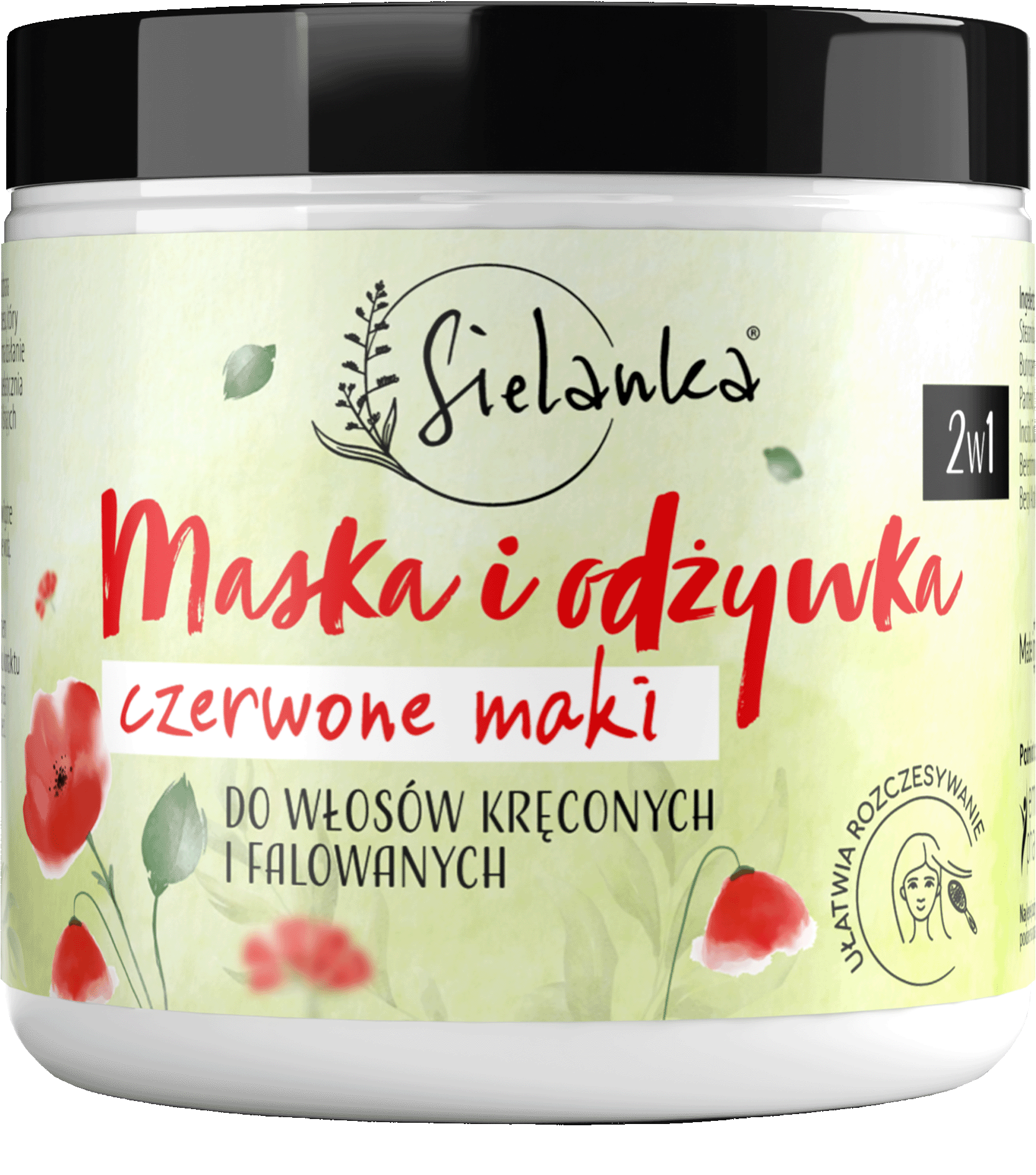 Sielanka Czerwone Maki maska i odżywka 2w1 do włosów kręconych i falowanych, 250 ml