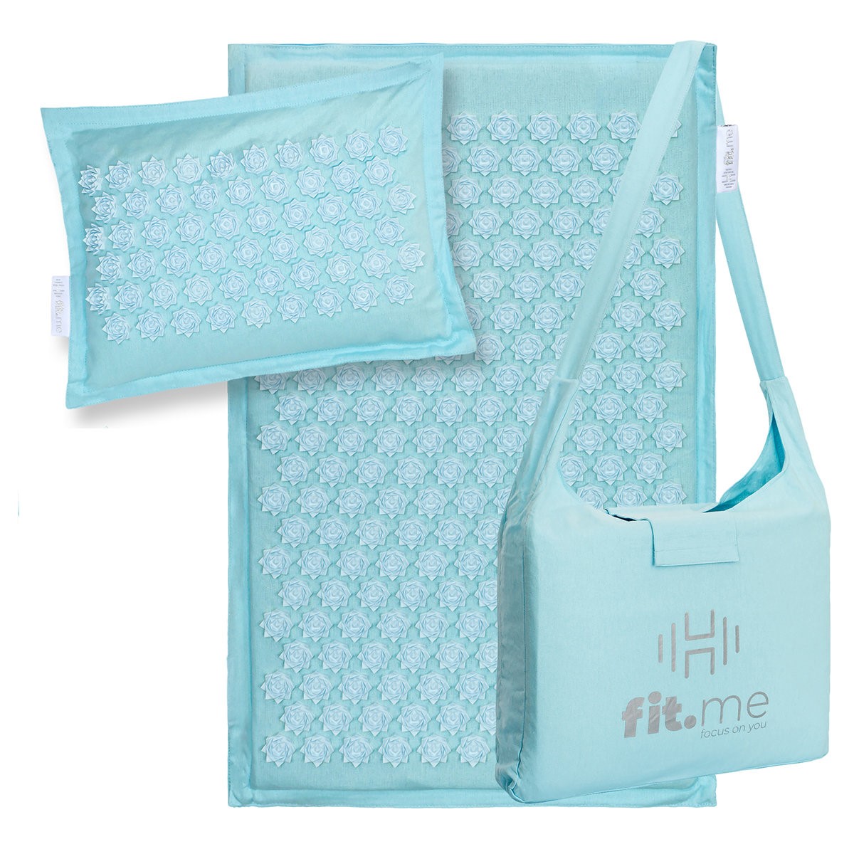 Fit.me Zen Pro+ zestaw: mata do akupresury błękitna, 1 szt. + poduszka, 1 szt.