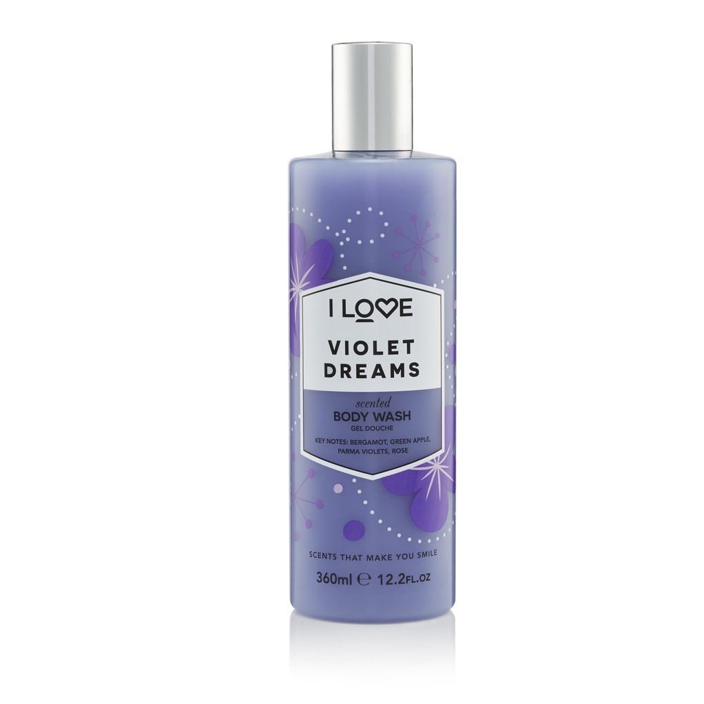 I Love żel pod prysznic i do kąpieli Violet Dreams, 360 ml