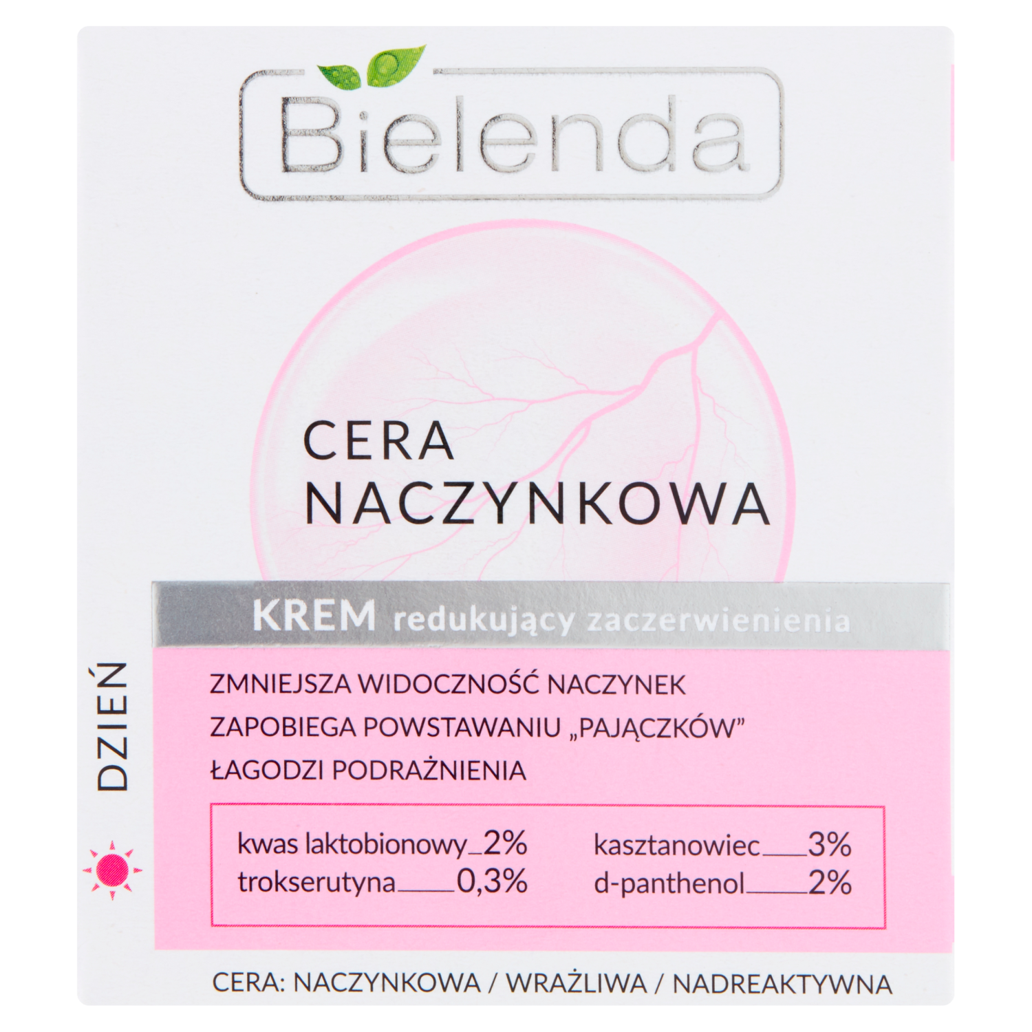 Bielenda Cera naczynkowa krem do twarzy redukujący zaczerwienienia, 50 ml