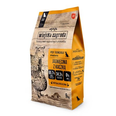 Karma dla psa WIEJSKA ZAGRODA Jagnięcina z kaczką S 9 kg