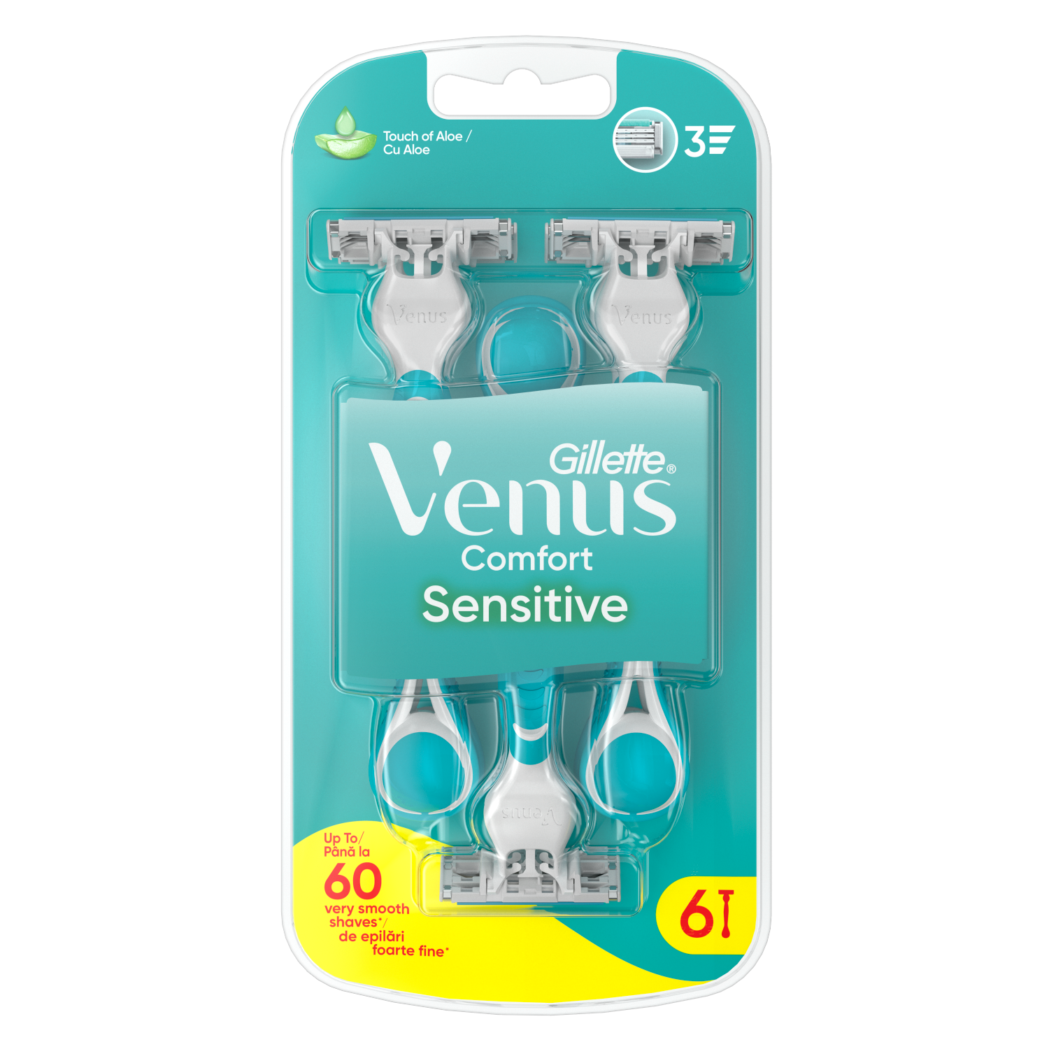 Gillette Venus 3 Sensitive maszynki do golenia damskie, 6 szt./1 opak.