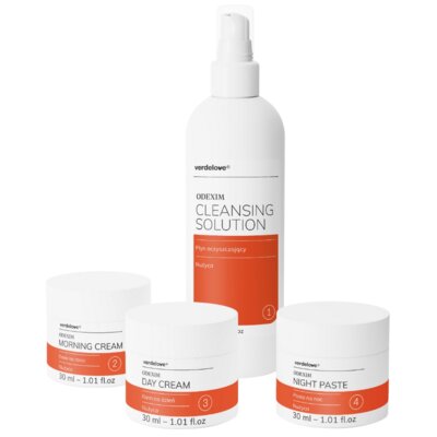 Zestaw VERDELOVE Odexim do pielęgnacji skóry z nużycą (4 sztuki)