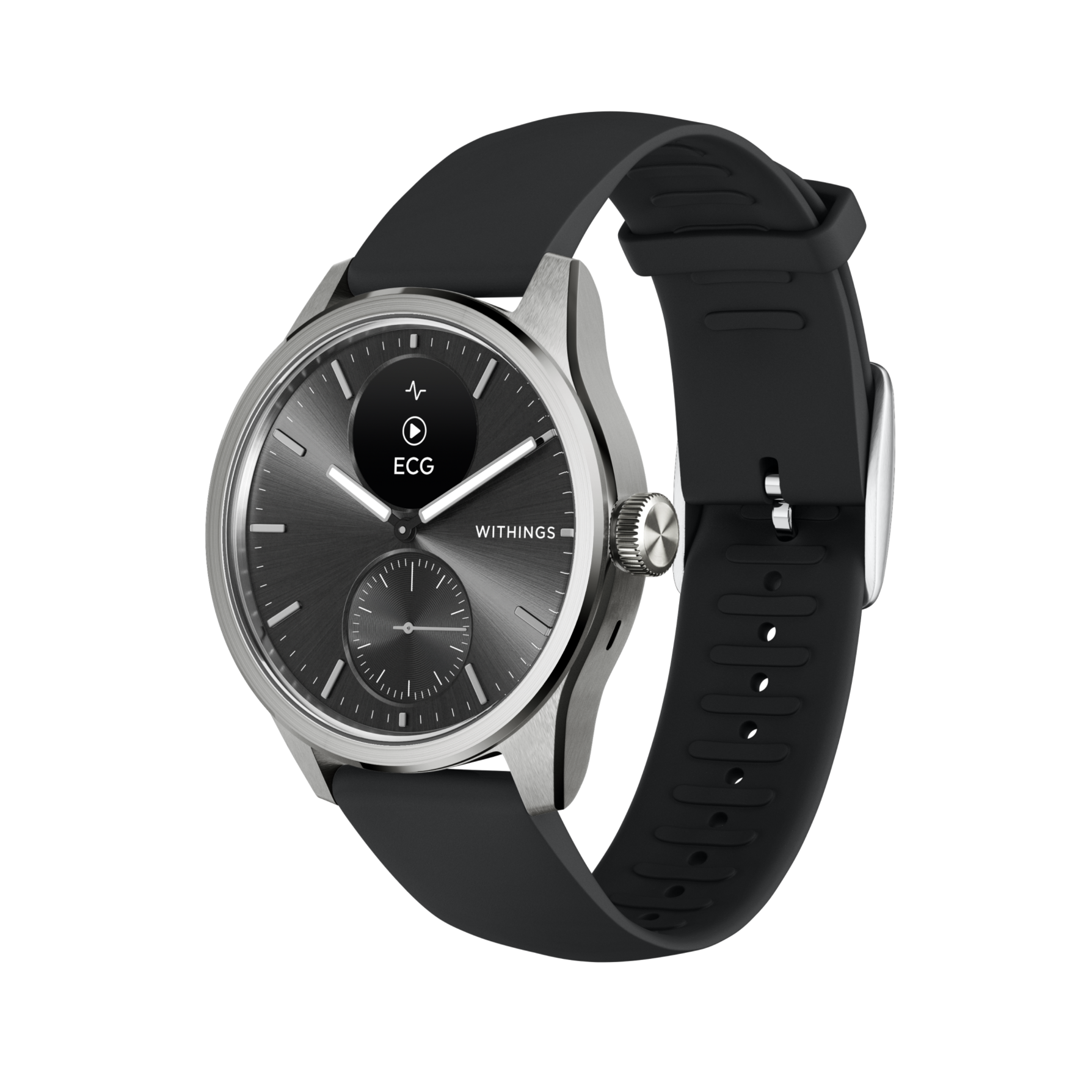 Withings Scanwatch 2 42mm Czarny - zegarek z funkcją EKG, pomiarem pulsu i SPO2 oraz mierzeniem aktywności fizycznej i snu