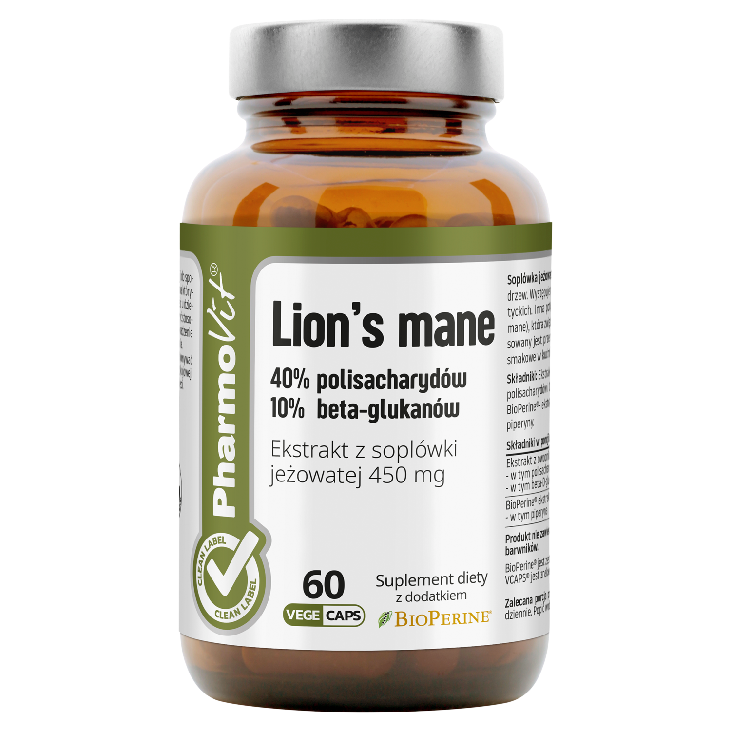Pharmovit Lion's Mane suplement diety, 60 kaps./1 opak.