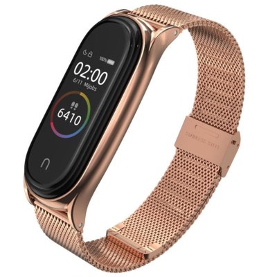 Pasek TECH-PROTECT MilaneseBand do Xiaomi Mi Band 5/6/6 NFC Różowo-złoty