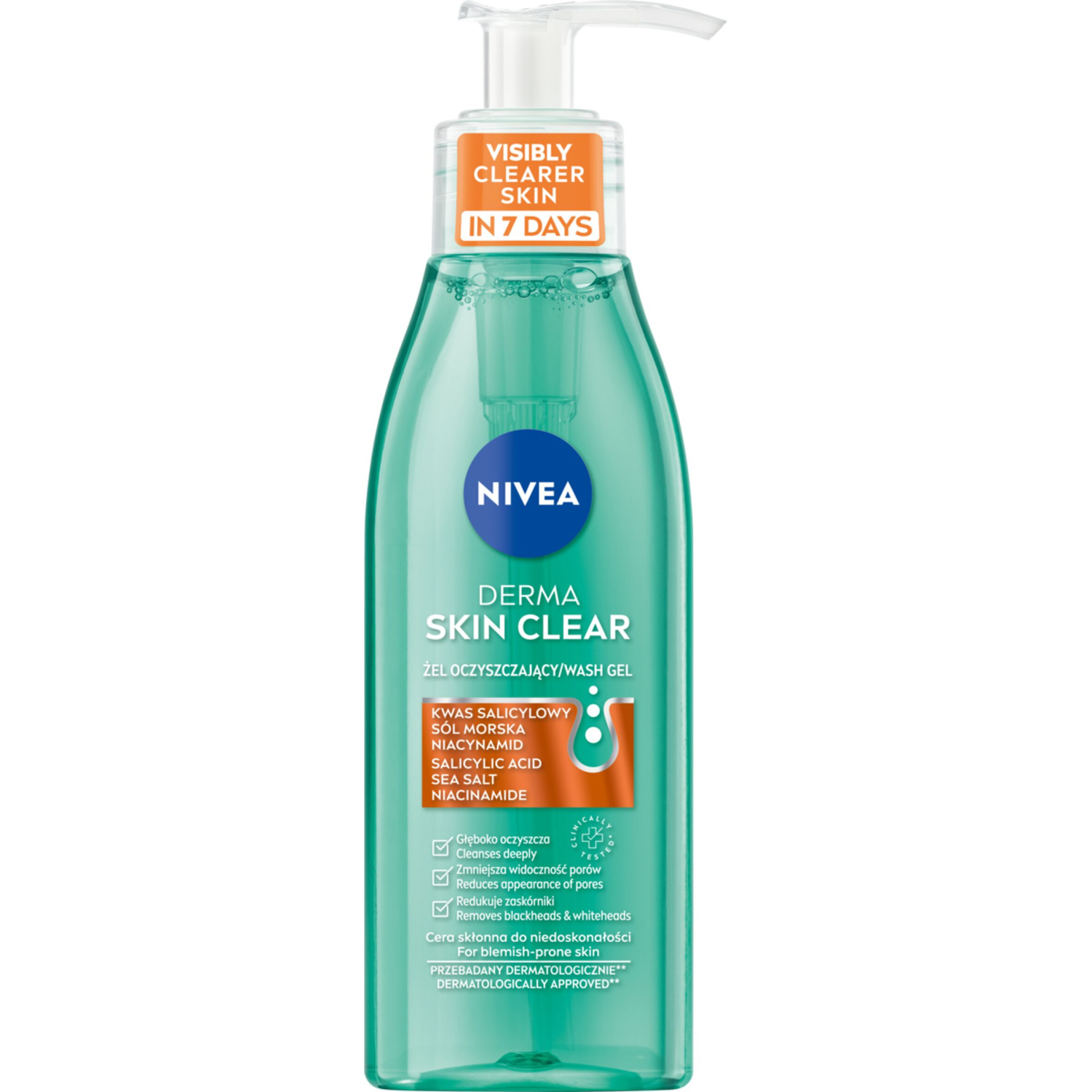Nivea Derma Skin Clear oczyszczający żel do mycia twarzy, 150 ml