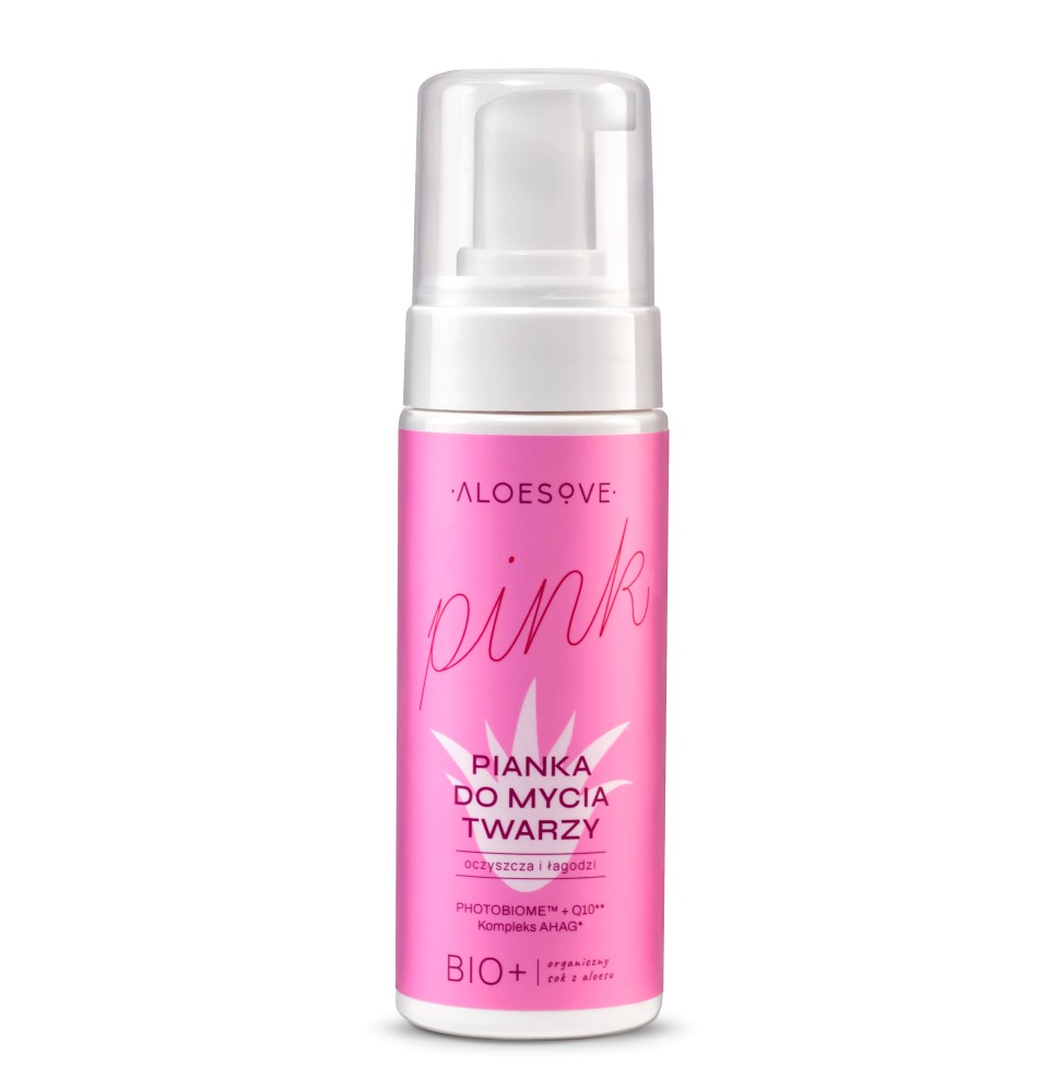 Aloesove Pink aksamitna pianka do mycia twarzy, 150 ml
