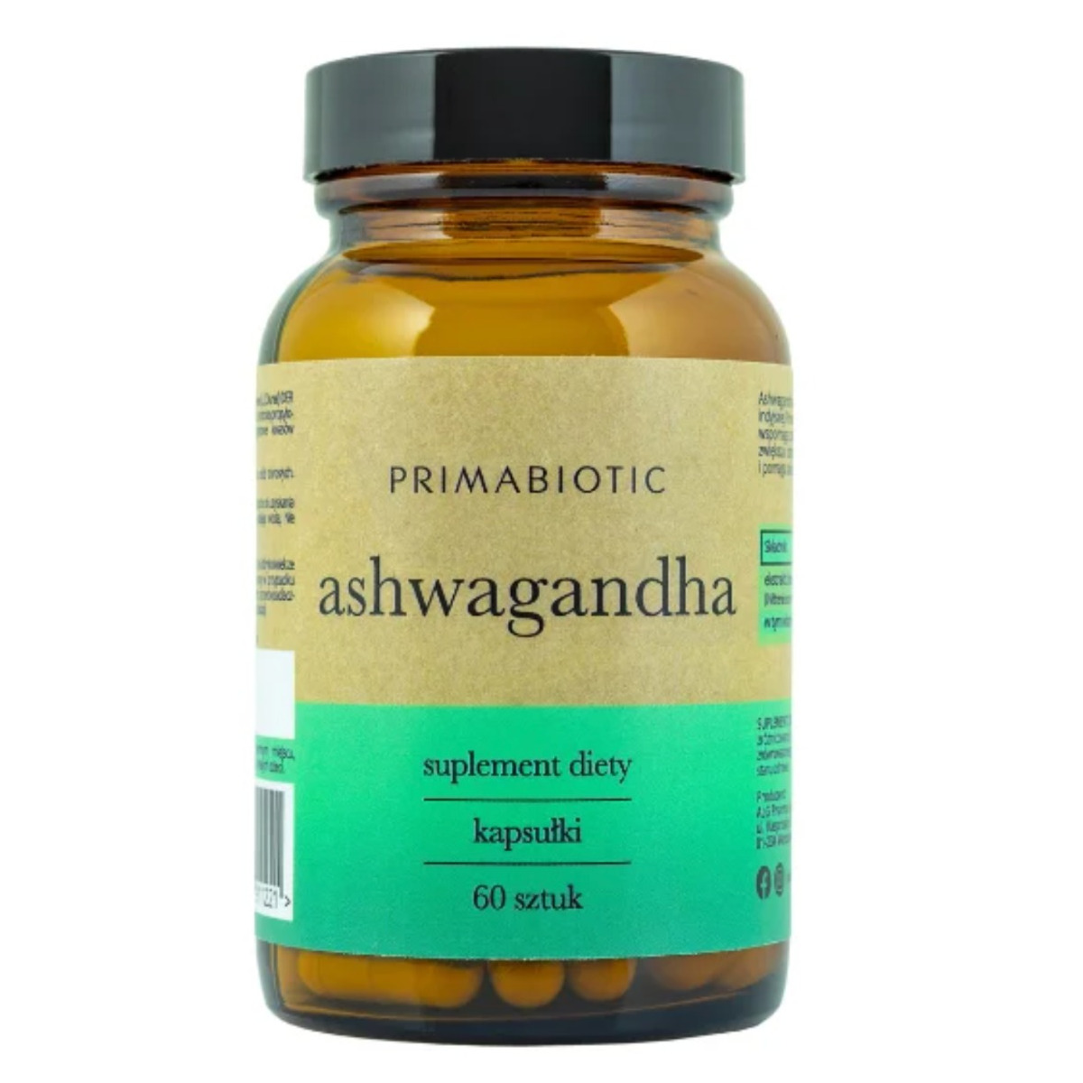 PrimaBiotic Ashwagandha 400 mg suplement diety, 60 kaps./1 opak.