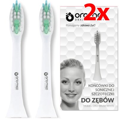 Oryginalna końcówka szczoteczki OROMED Oro-Brush Biały (2 szt.) (Usuwanie przebarwień)