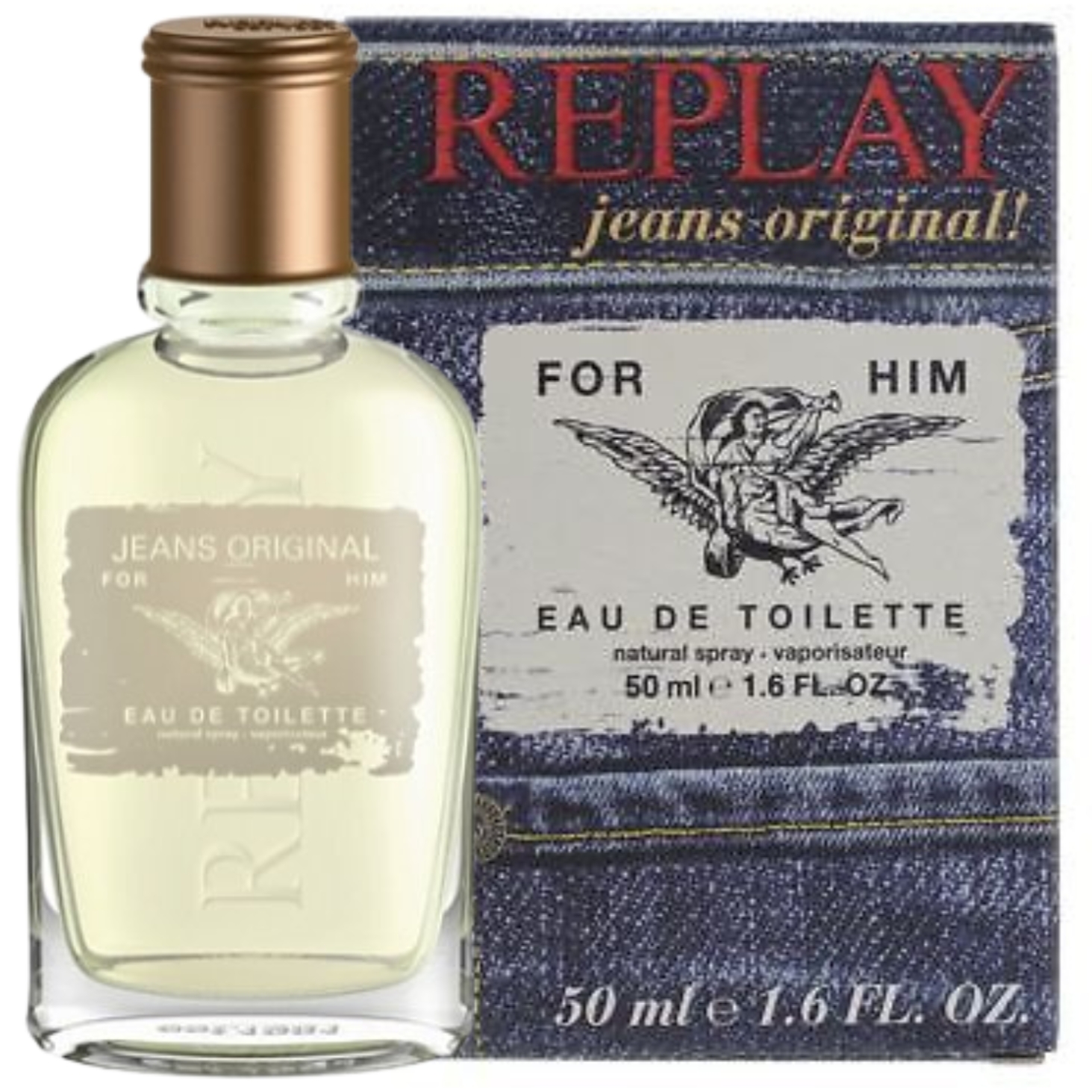 Replay Jeans Original woda toaletowa męska z miętą limą i ambrą, 50 ml