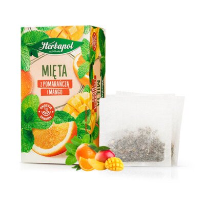 Herbata HERBAPOL Mięta z pomarańczą i mango (20 sztuk)