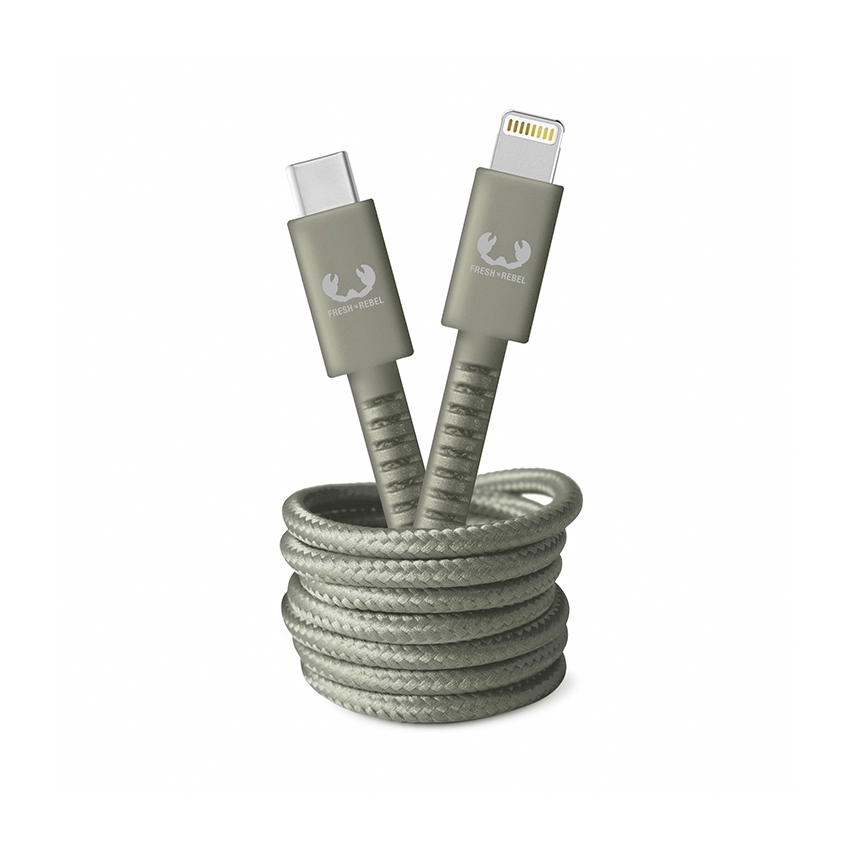 Fresh 'N Rebel USB-C to Lightning 2m Dried Green - kabel lightning