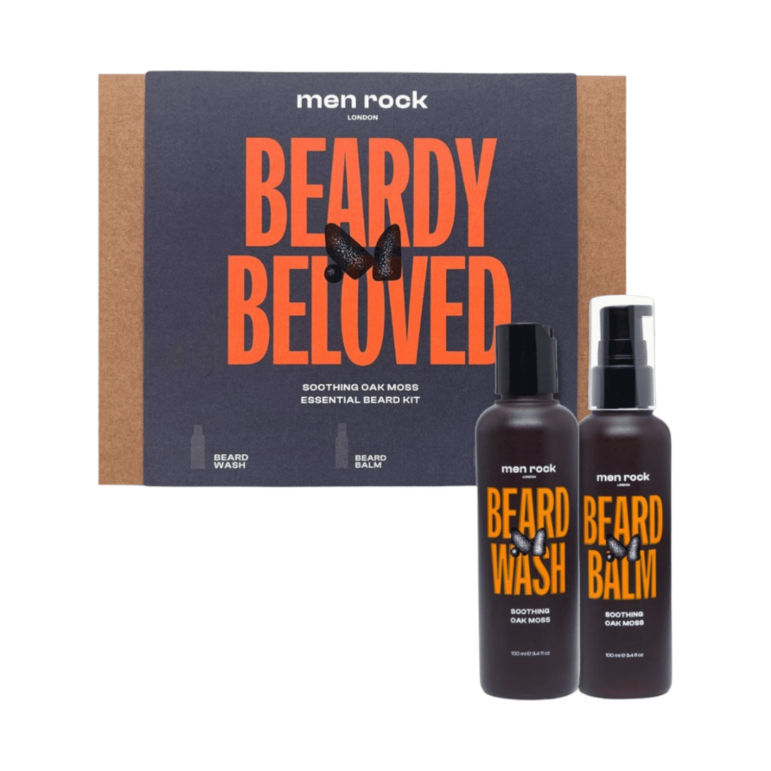 Men Rock OAK MOSS zestaw: szampon do brody, 100 ml + balsam do brody, 100 ml