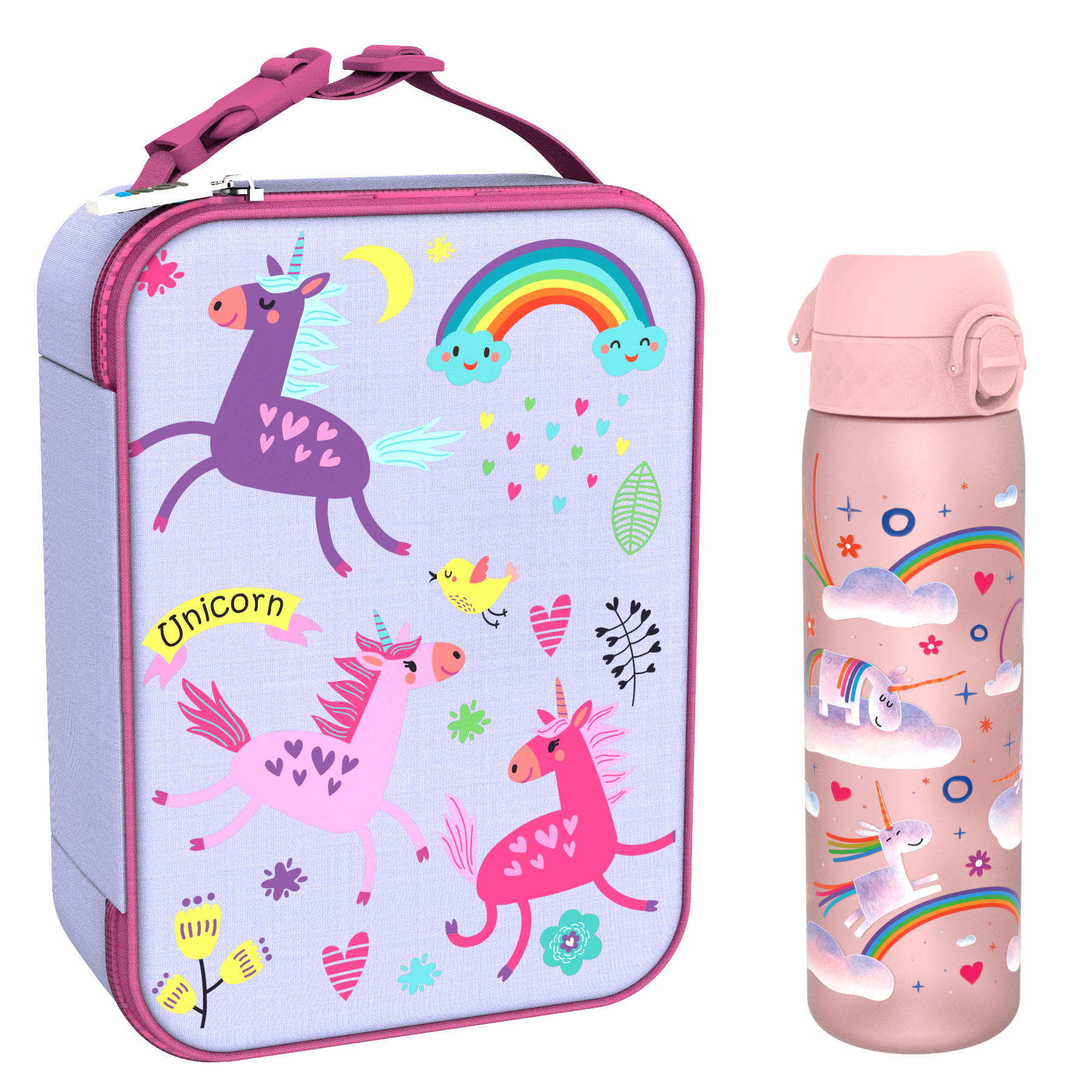 Ion8 zestaw: lunchbag Unicorn, 1 szt. + bidon na wodę, poj. 0,6 l, 1 szt.