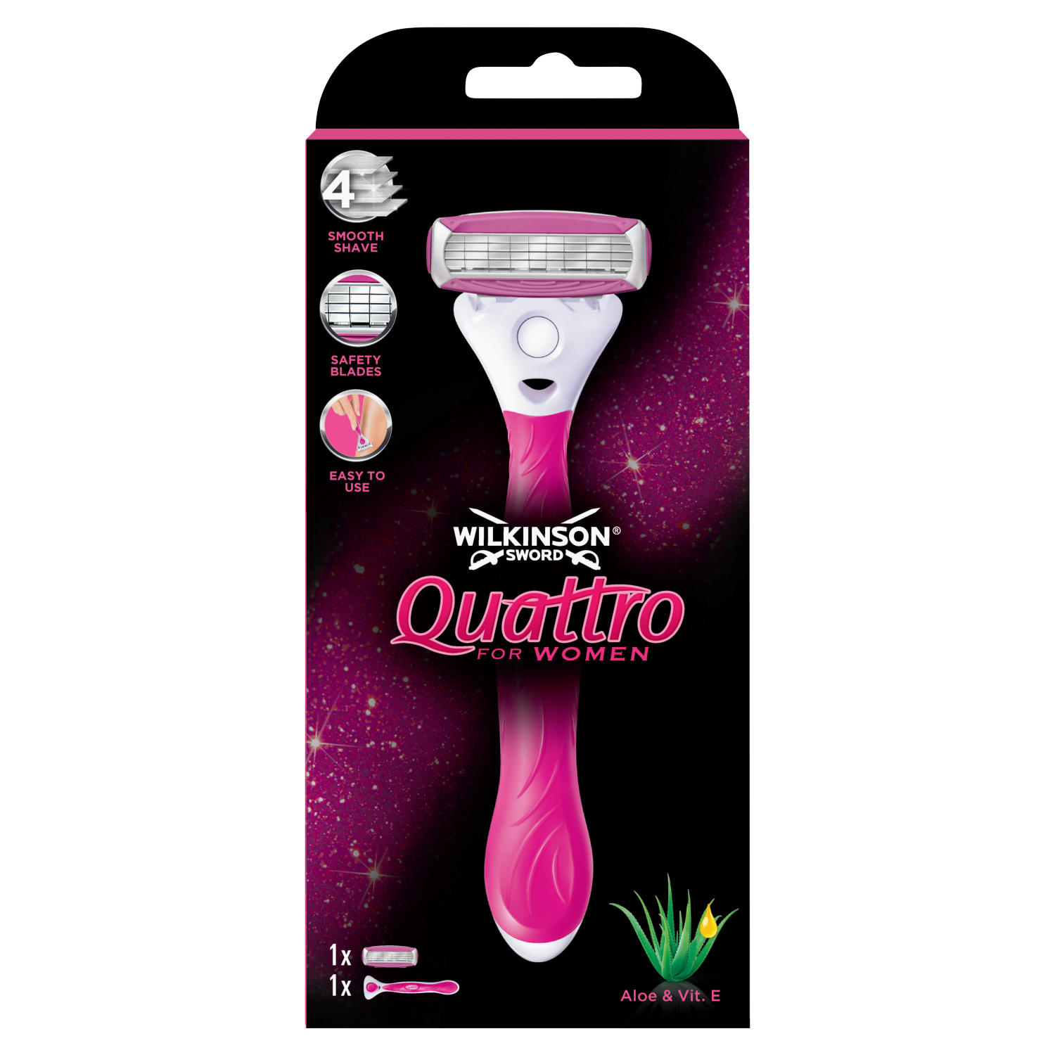Wilkinson Sword Quattro maszynka do golenia z wymiennymi ostrzami, 1 szt.