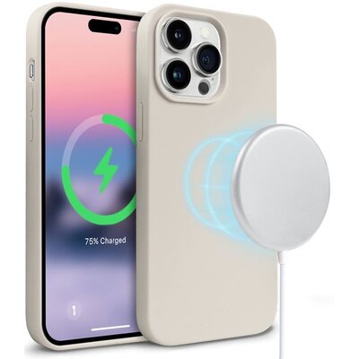Etui CRONG Color Cover Magnetic MagSafe do Apple iPhone 14 Pro Max Kamienny beż