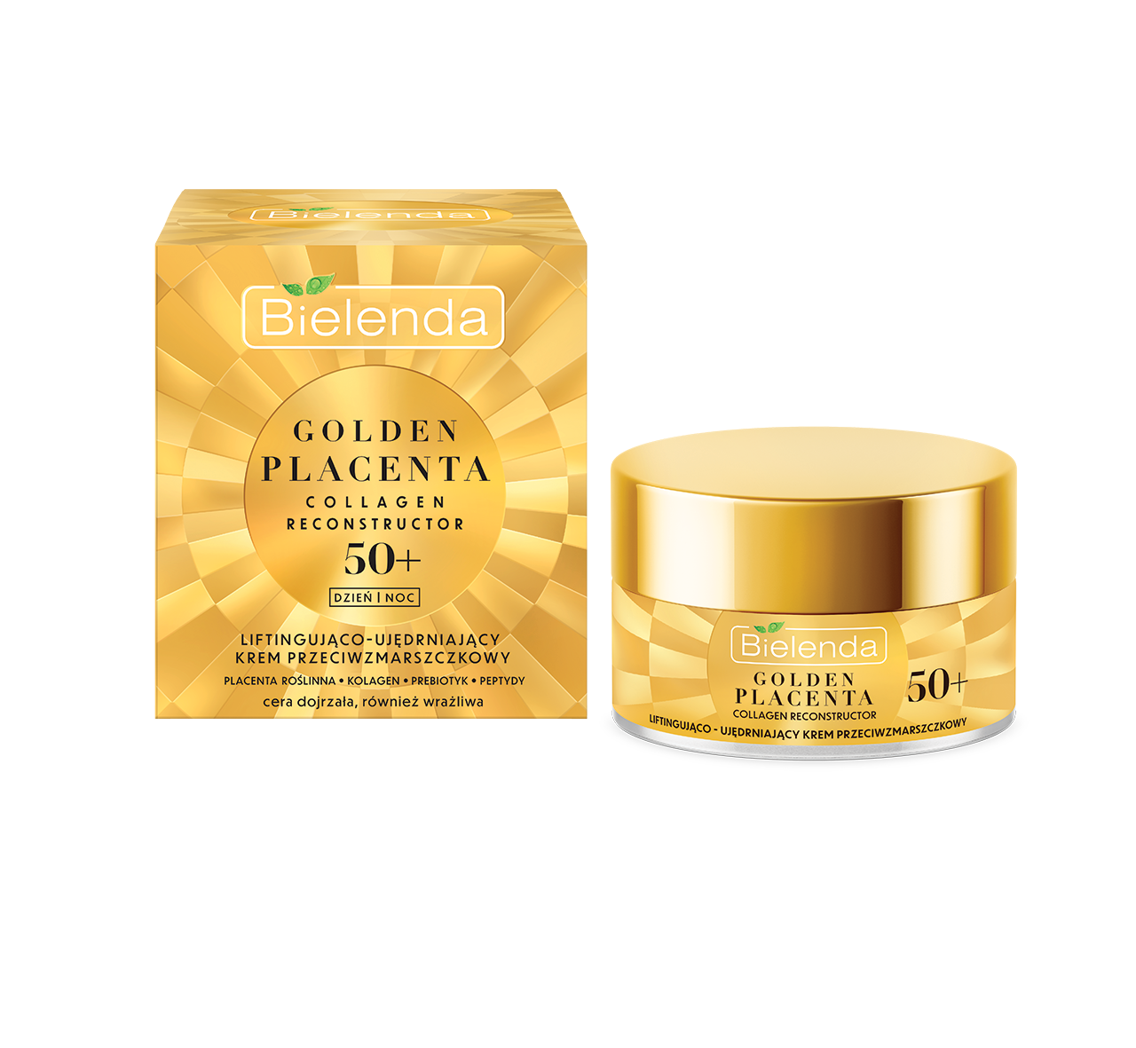 Bielenda Golden Placenta Collagen Reconstructor liftingująco-ujędrniający krem przeciwzmarszczkowy 50+, 50 ml